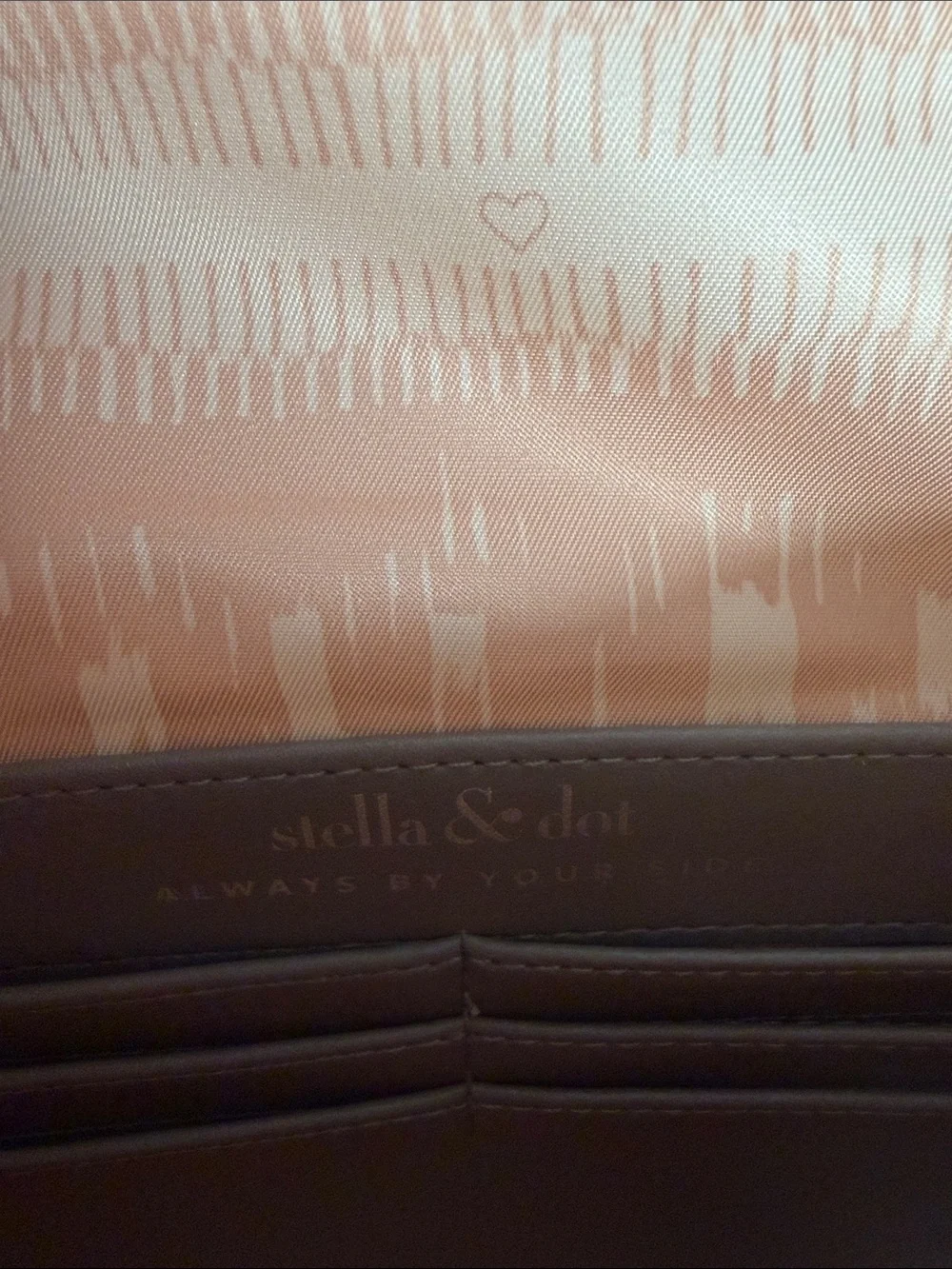 Stella & Dot taupe Quilted Envelope Clutch with Silver Hardware